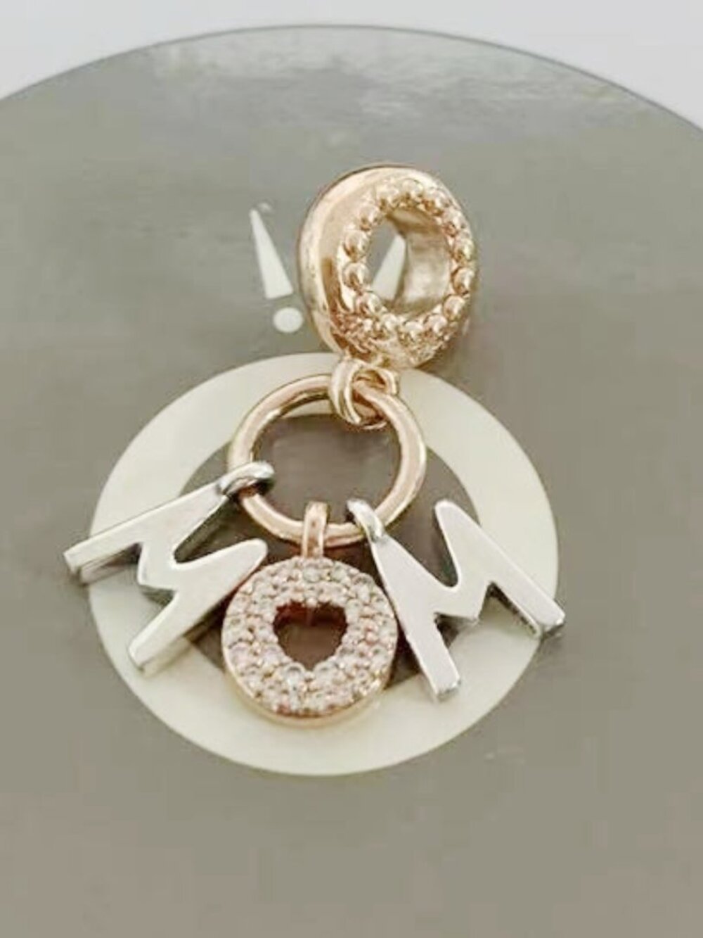Pandora Mom Letters Dangle Charm Rose Gold-Plated